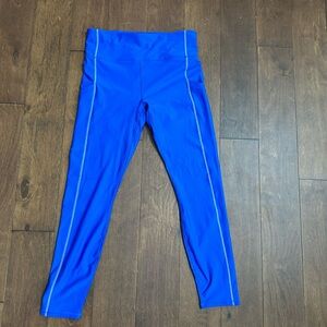 Women’s Bright Blue Active Leggings with Contrast Stitching